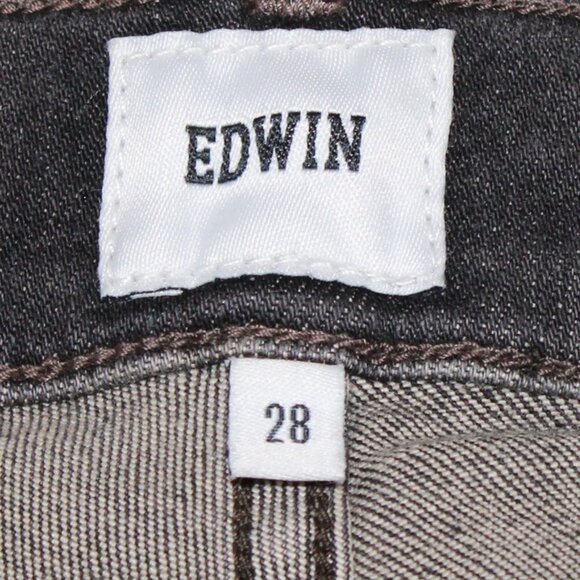 Edwin Candice 1947 High-Rise Women's Skinny Washed Black Denin Jeans Size 28 - Picture 3 of 6